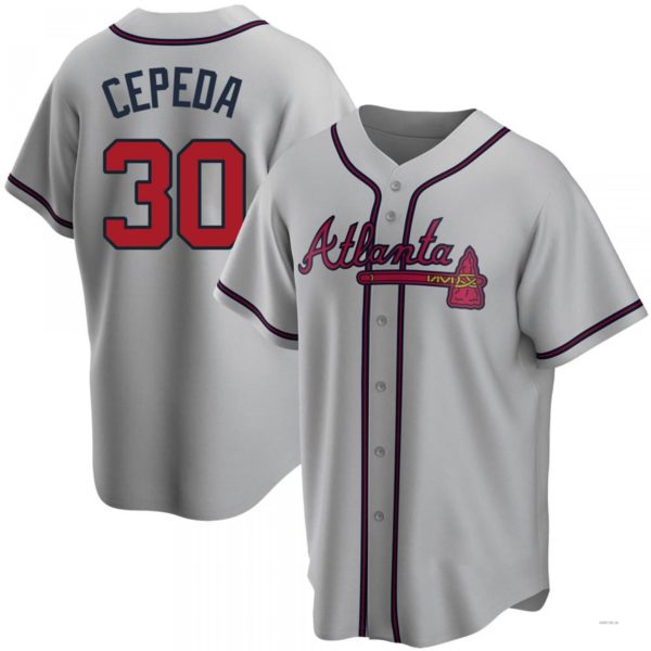 Atlanta Braves #30 Orlando Cepeda Gray Road Jersey Stitches Baseball Jerseys