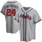 Atlanta Braves #24 William Contreras Gray Road Jersey Stitches Baseball Jerseys