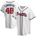 Atlanta Braves #48 Pablo Sandoval White Home Jersey Stitches Baseball Jerseys