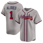 Atlanta Braves #1 Ozzie Albies Road Limited Player Jersey - Gray Baseball Jerseys