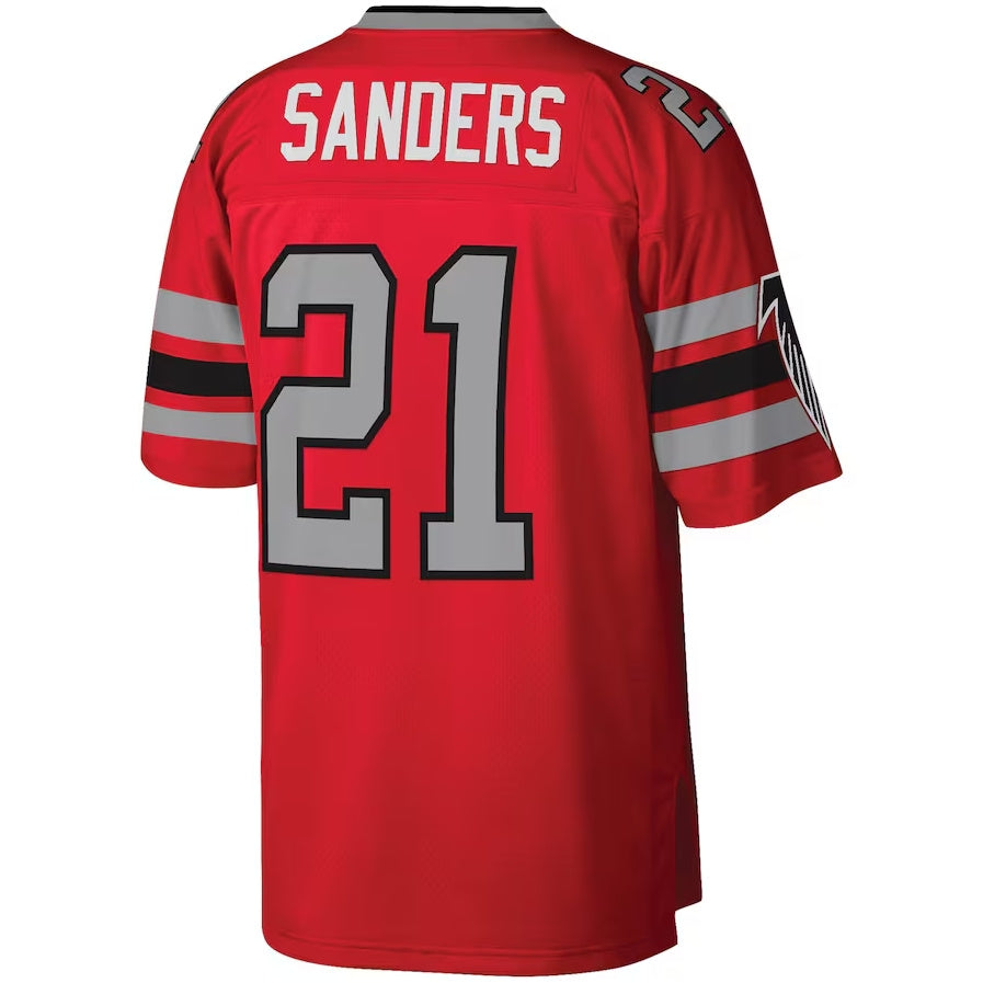 A.Falcons #21 Deion Sanders  Legacy Replica Player Jersey - Red Stitched American Football Jerseys