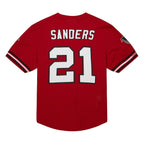 A.Falcons #21 Deion Sanders  Red Retired Player Name & Number Mesh To Football Jerseys