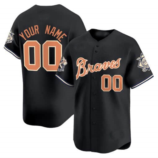 Custom Atlanta Braves Peaches n¡¯ Cream Vapor Premier Limited ¨C All Stitched Baseball Jersey