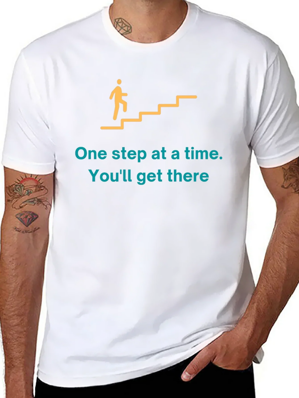 Motivational Graphic T-Shirt: One Step at a Time