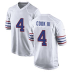 B.Bills #4 James Cook III Player White Alternate Game Football Jerseys
