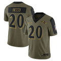 B.Ravens #20 Ed Reed Player Salute To Service Olive Football Jerseys
