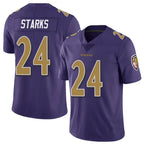 B.Ravens #24 Malaki Starks Player Purple Vapor F.U.S.E. Limited Football Jerseys