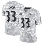 B.Ravens #33 Tyler Loop Player Arctic Camo Salute to Service Limited Football Jerseys