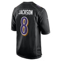 B.Ravens #8 Lamar Jackson Player Carbon Black Fashion Football Jerseys