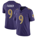 B.Ravens #9 Justin Tucker Player Purple Limited Game Football Jerseys