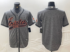 Baltimore Orioles Blank Grey Gridiron Cool Base Stitched Baseball Jersey