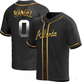 Atlanta Braves #0 Alan Rangel  Black Golden Alternate Jersey Stitches Baseball Jerseys