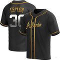 Atlanta Braves #30 Orlando Cepeda Black Golden Alternate Jersey Stitches Baseball Jerseys