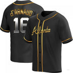 Atlanta Braves #16 Travis d¡¯Arnaud Black Golden Alternate Jersey Stitches Baseball Jerseys