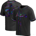 Atlanta Braves #34 Abcneam Almonte Black Holographic Alternate Jersey Stitches Baseball Jerseys