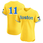 Boston Red Sox #11 Rafael Devers City Connect Elite Jersey - Gold Stitched Baseball Jersey