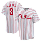 Philadelphia Phillies #3 Bryce Harper Home Replica Player Name Jersey - White Baseball Jerseys
