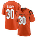 C.Bengals #30 Chase Brown Player Oramge Home Game Football Jerseys