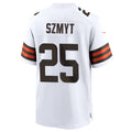 C.Browns #25 Andre Szmyt Player White Home Game Football Jerseys