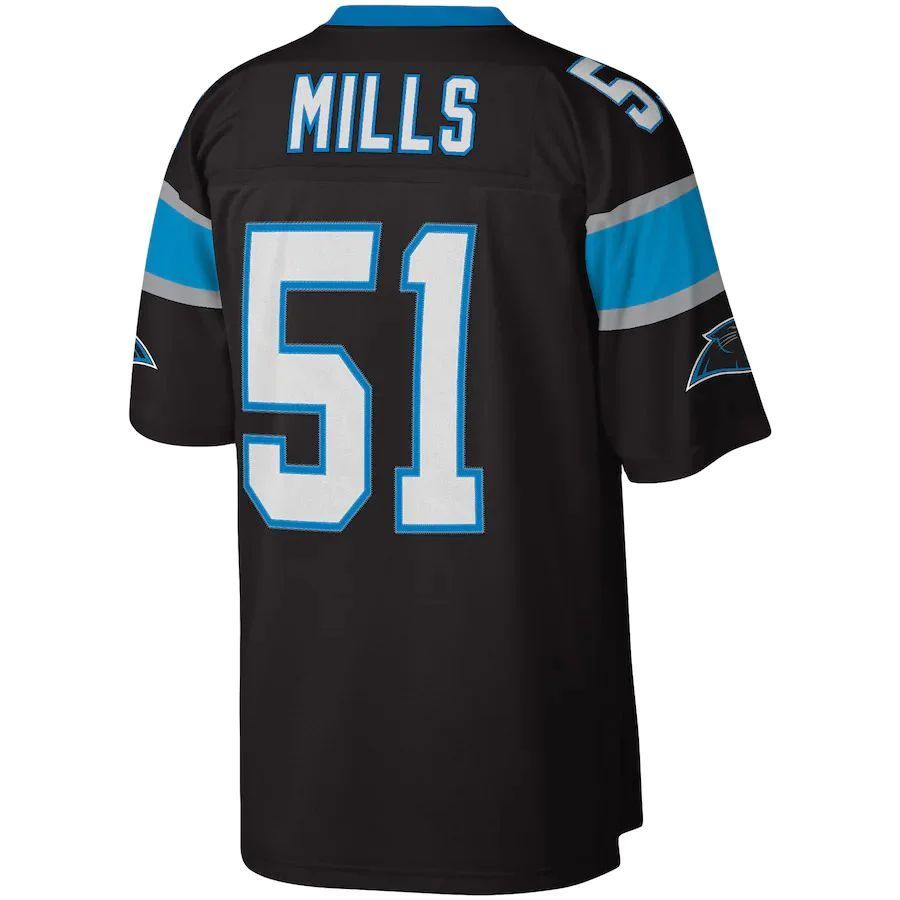 C.Panthers #51 Sam Mills  Black Player Legacy Replica Jersey Stitched American Football Jerseys