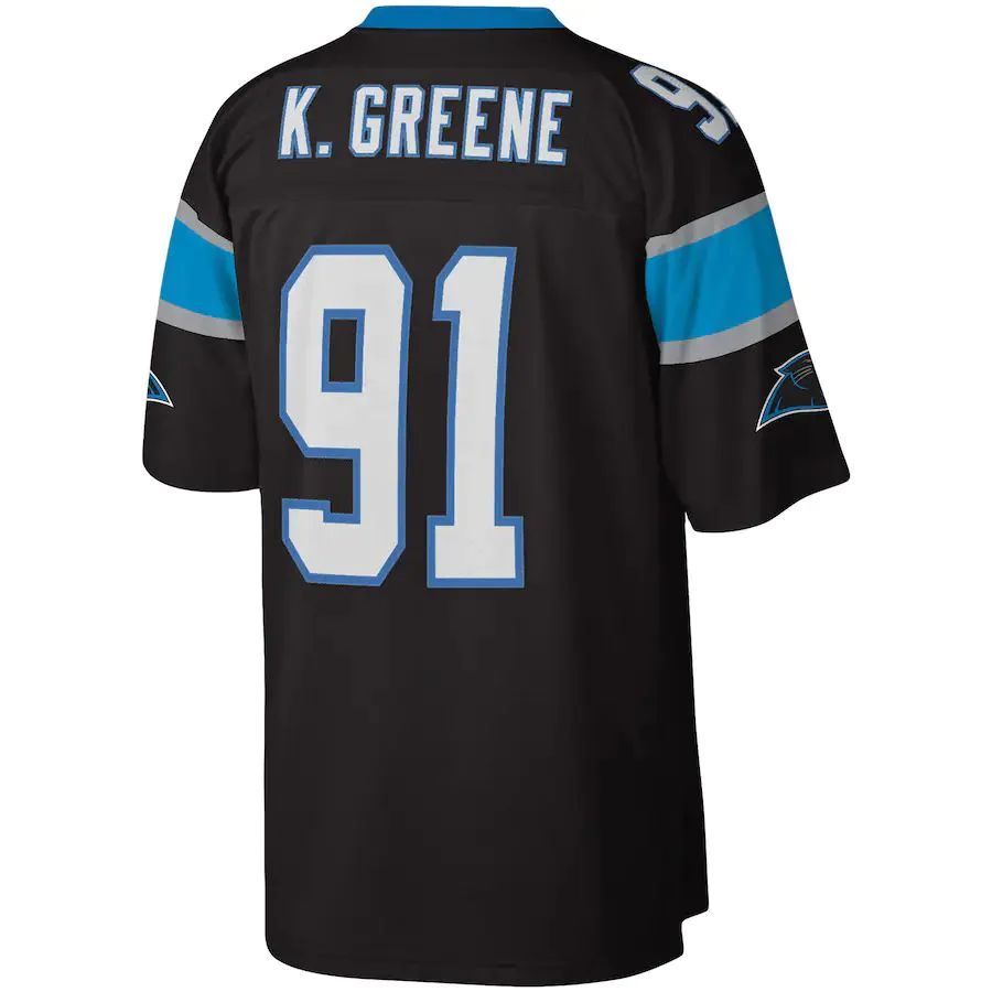 C.Panthers #91 Kevin Greene  Black Big & Tall 1996 Retired Player Replica Jersey Stitched American Football Jerseys