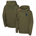 C.Panthers Player Olive Salute to Service Club Fleece Hoodie Football Jerseys