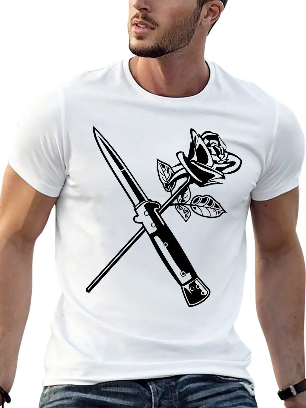Rose & Dagger Graphic Tee - Edgy Streetwear