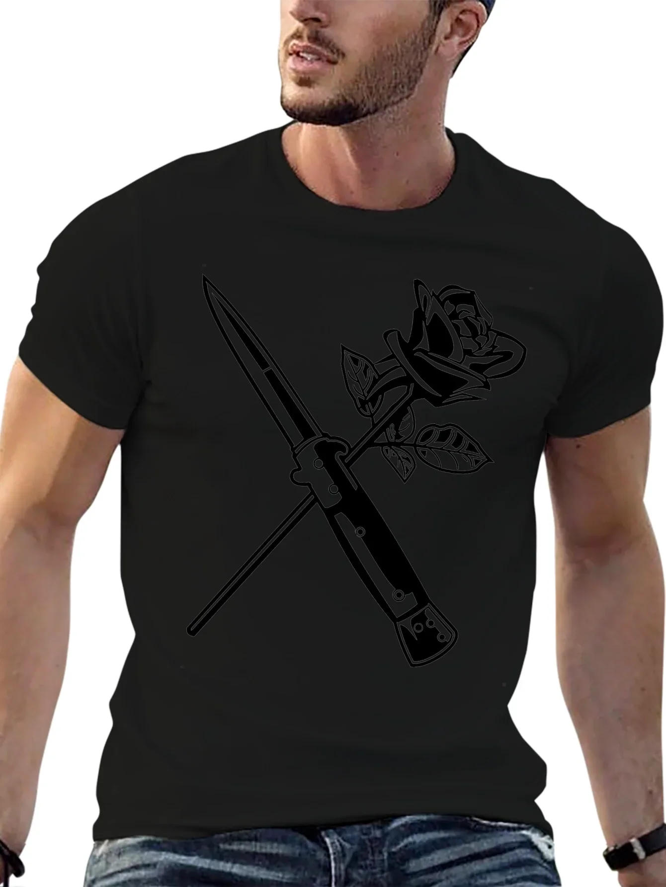 Rose & Dagger Graphic Tee - Edgy Streetwear