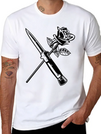 Rose & Dagger Graphic Tee - Edgy Streetwear