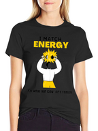 I Match Energy Graphic T-Shirt - Cotton Blend Black