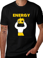 I Match Energy Graphic T-Shirt - Cotton Blend Black