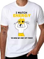 I Match Energy Graphic T-Shirt - Cotton Blend Black