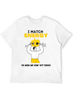 I Match Energy Graphic T-Shirt - Cotton Blend Black