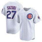 Chicago Cubs #27 Seiya Suzuki Home Limited Player Jersey - White Stitched Baseball Jersey