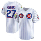 Chicago Cubs #27 Seiya Suzuki White 2025 Tokyo Series Limited Stitched Baseball Jersey