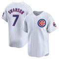 Chicago Cubs #7 Dansby Swanson Home Limited Player Jersey - White Stitched Baseball Jersey