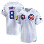 Chicago Cubs #8 Ian Happ White 2025 Tokyo Series Limited Stitched Baseball Jersey