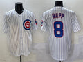 Chicago Cubs #8 Ian Happ White Cool Base Stitched Baseball Jersey