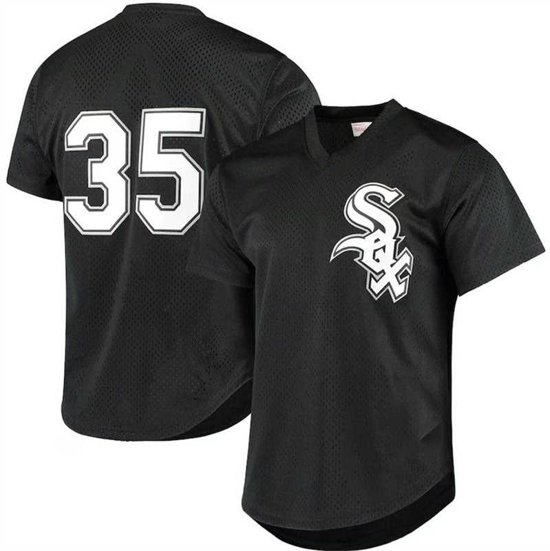 Chicago White Sox #35 Frank Thomas Black  Cooperstown Mesh Batting Practice Jersey Baseball Jerseys