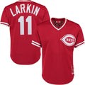 Cincinnati Reds #11 Barry Larkin  Red Fashion Cooperstown Collection Mesh Batting Practice Jersey Baseball Jerseys