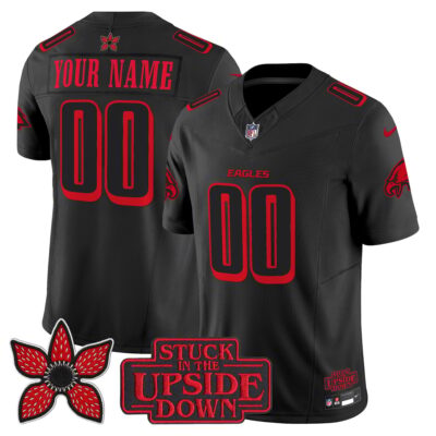 Custom Philadelphia Eagles ‘Stranger Things Edition’ Jersey - Black
