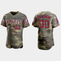 Custom Los Angeles Angels 2021 National Armed Forces Day Authentic Jersey ¨C Camo Stitched Baseball Jerseys