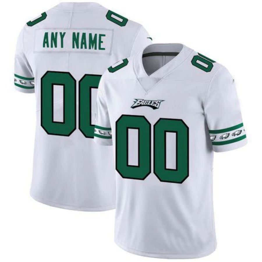 Custom P.Eagles White Team Logo Limited Game Jersey -Stitched American Football Jerseys