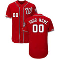 Custom Washington Nationals Alternate Scarlet Flex Base Stitched Baseball Jersey