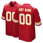 Custom KC.Chiefs Red Home Game Football Jerseys