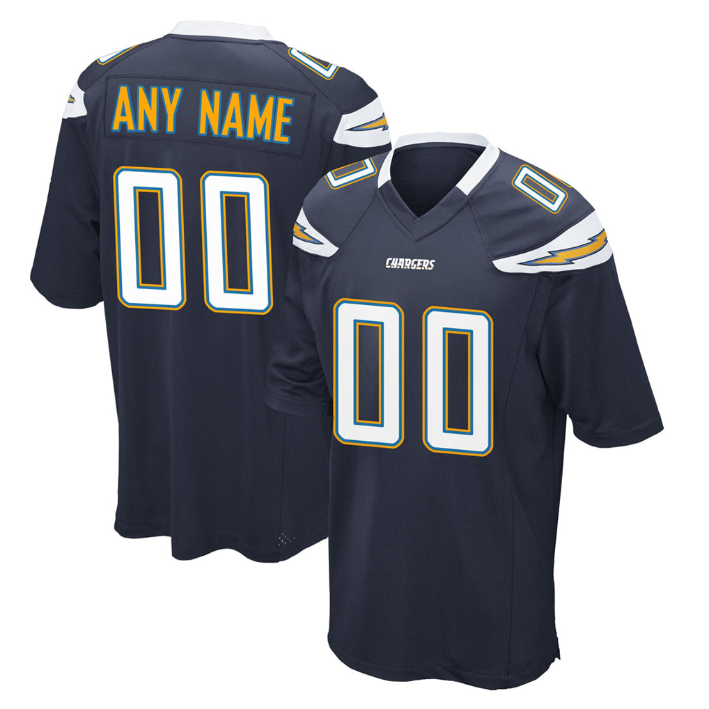 Custom LA.Chargers Navy Game Football Jerseys