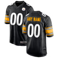 Custom P.Steelers Black Home Game Football Jerseys