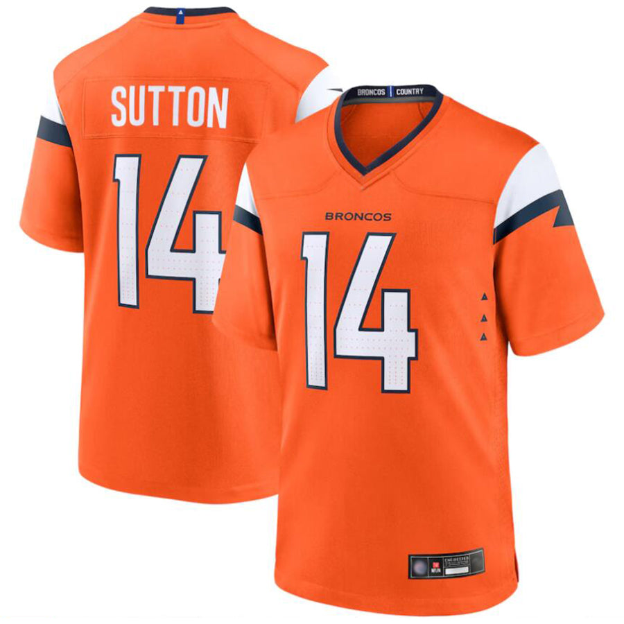 D.Broncos #14 Courtland Sutton Player Orange Home Replica Game Football Jerseys