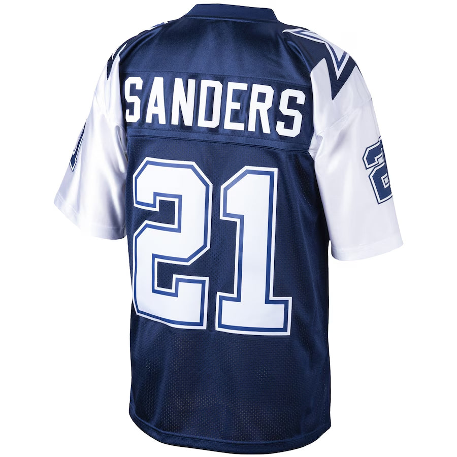 D.Cowboys #21 Deion Sanders  Navy Big & Tall 1995 Retired Player Replica Football Jerseys