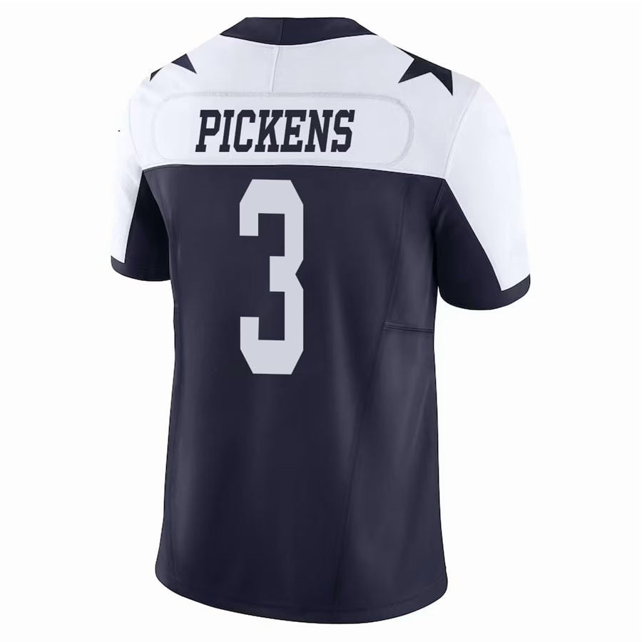 D.Cowboys #3 George Pickens Player Navy Throwback Stitched Football Jerseys
